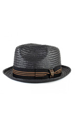 castor hat, black straw