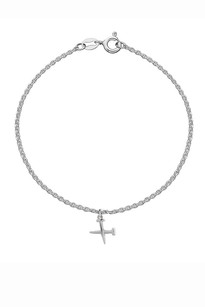 Crossed Nail Charm Bracelet, silver
