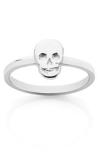 Skull Stacker Ring, silver