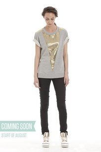 pounce sweat in grey marl/gold print - available early august