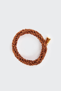 Crochet Pizza Bracelet, bronze