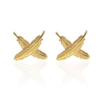 boh runga 9ct gold feather kisses studs