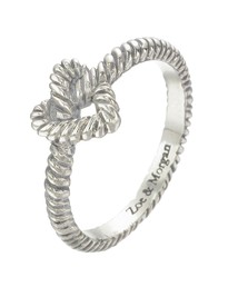 Rope Heart Ring - Silver