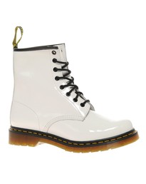 Dr. Martens Classic 8 Up Boots in Patent White