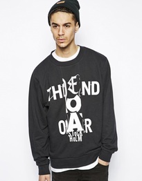 Sweatshirt with Slogan Print
