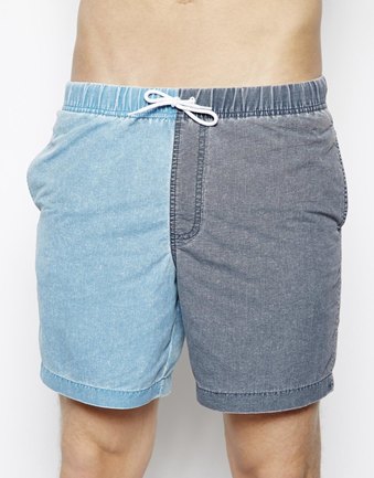 Swim Shorts In Mid Length With Contrast Legs