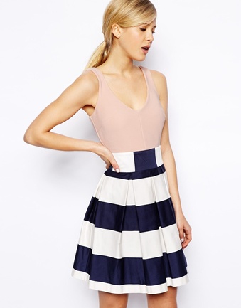 Stripe Skirt Skater dress