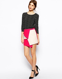 Structured Mini Skirt in Dual Colour