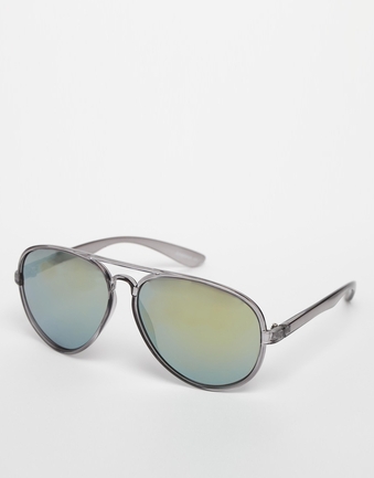 Aviator Sunglasses with Colour Mirror Lens