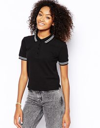 Polo Top with Contrast Collar