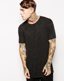 Long T-Shirt In Knitted Wool Effect
