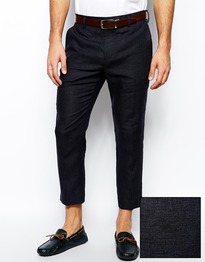 Slim Fit Smart Cropped Pant In 100% Linen