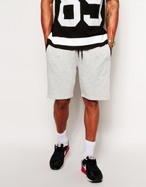 Jersey Short In Mid Length With PU Trim Details