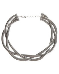 Flow Rhodium Plated Slinky Chain Short Necklace