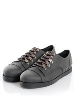 488g oiled nubuck lace up shoe, black
