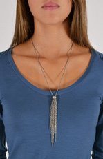knot tassel necklace in silver