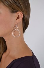 infinity double earrings in silver