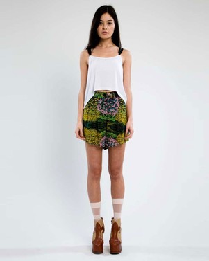 Silk Flare Shorts - Day Garden