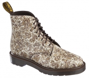 Dr Martens Jeffery 8-Eye Boot - Beige and Brown Paisley