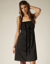 bow front strapless dress