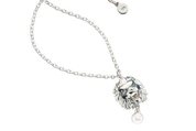 sterling silver karen walker lion's head with black diamonds necklace