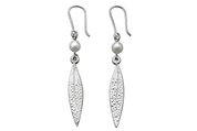 sterling silver and pearl karen walker leaf earrings