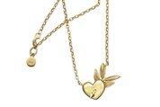 9k yellow gold karen walker heart and arrow necklace
