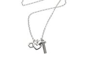 sterling silver karen walker nut bolt and heart necklace