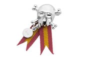 sterling silver karen walker skull and ribbon brooch