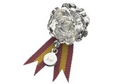 sterling silver karen walker rose and ribbon brooch