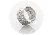 sterling silver huffer fishnet ring