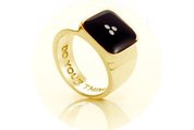 9k yellow gold huffer black 'do your thing' ring