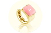9k yellow gold huffer pink 'do your thing' ring