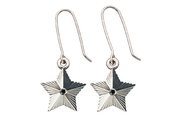 sterling silver karen walker military star earrings with black diamonds