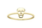 9k yellow gold karen walker mini skull ring