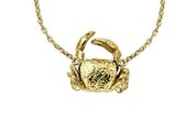 9k yellow gold karen walker crab necklace