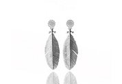 boh runga large snow feather earrings