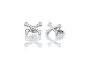 meadowlark crossbone sterling silver stud earrings