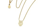 9ct yellow gold karen walker filigree owl necklace