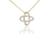 9ct yellow gold diamond set intertwined cross pendant