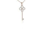9ct rose gold diamond set key pendant