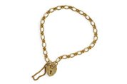9k yellow gold charm bracelet with heart locket