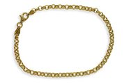 9k yellow gold round belcher bracelet