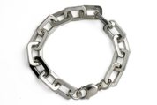 sterling silver large rectangle link bracelet