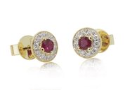 18ct yellow gold ruby and diamond earrings