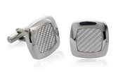 stainless steel cross-hatch cufflinks