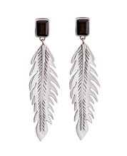 zabbana feather stone earrings