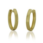 9k yellow gold oval hinged hoops