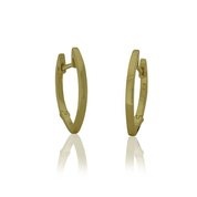 9k yellow gold marquise shaped hinged hoops