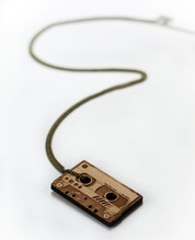 a&h vintage cassette tape pendant (kauri ply)